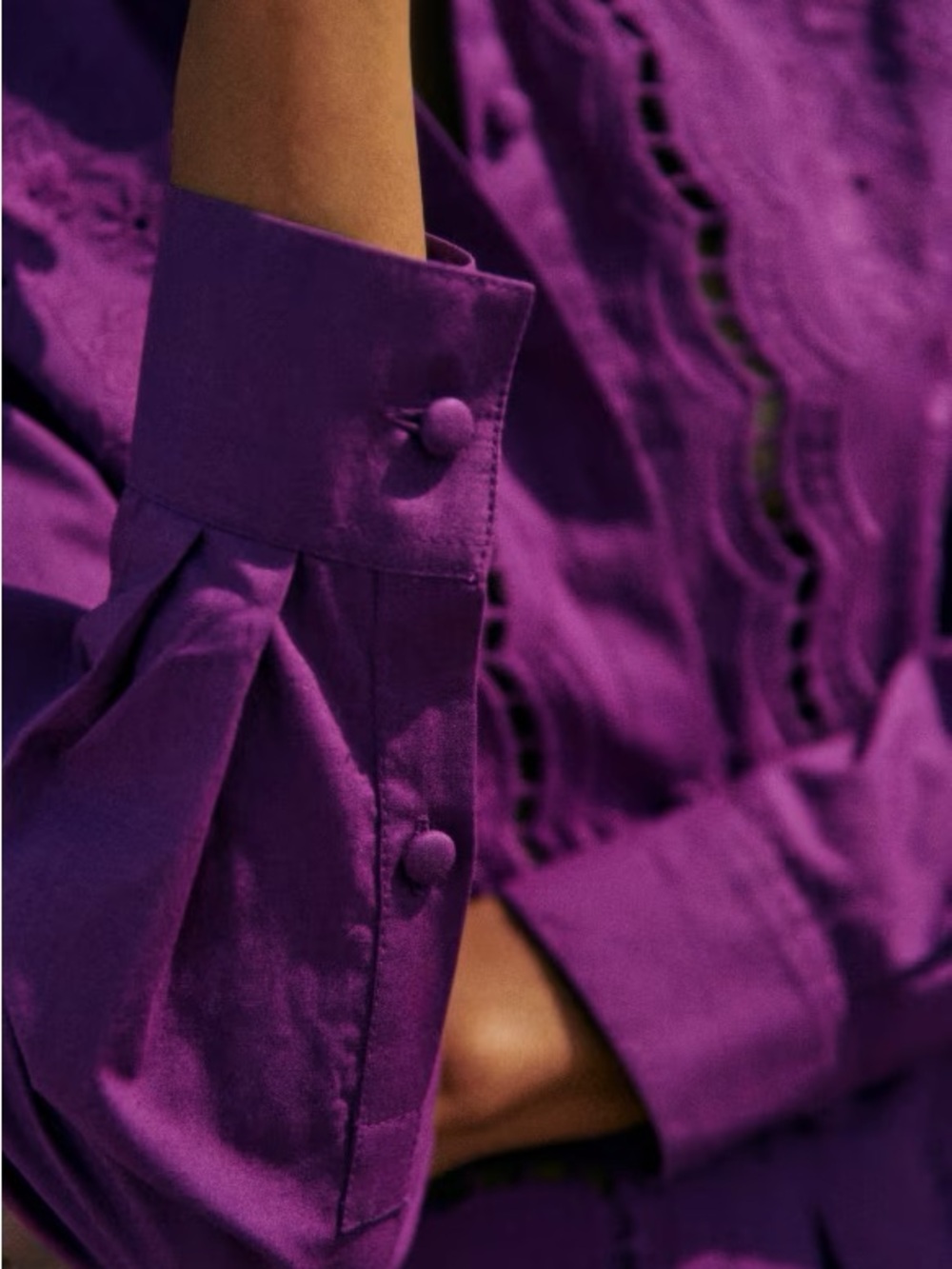Sezane Maxy Shirt in Purple - Picture 6 of 11